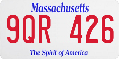 MA license plate 9QR426