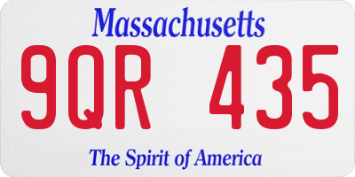 MA license plate 9QR435