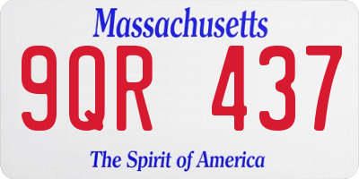 MA license plate 9QR437