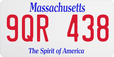 MA license plate 9QR438