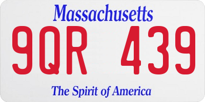 MA license plate 9QR439