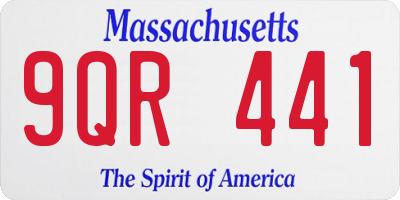 MA license plate 9QR441