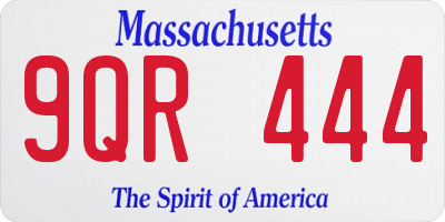 MA license plate 9QR444