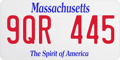 MA license plate 9QR445