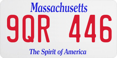 MA license plate 9QR446