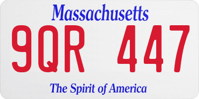 MA license plate 9QR447