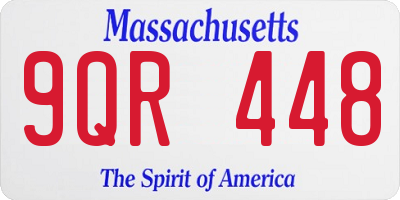 MA license plate 9QR448