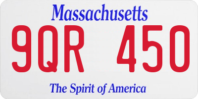 MA license plate 9QR450