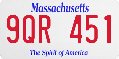 MA license plate 9QR451