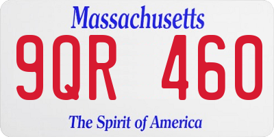 MA license plate 9QR460