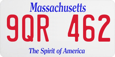 MA license plate 9QR462