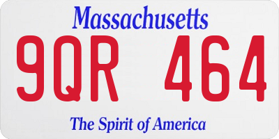 MA license plate 9QR464