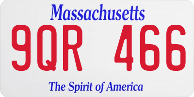 MA license plate 9QR466