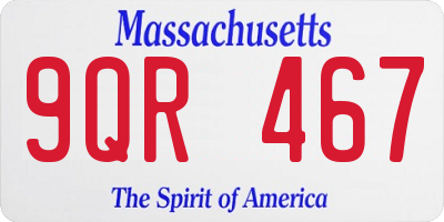 MA license plate 9QR467