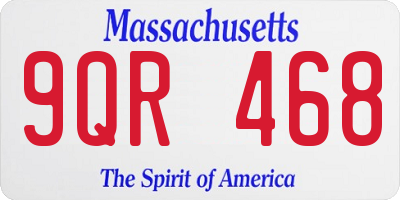MA license plate 9QR468