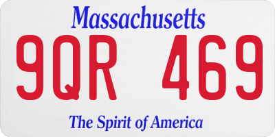 MA license plate 9QR469