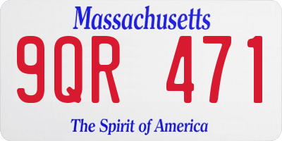 MA license plate 9QR471