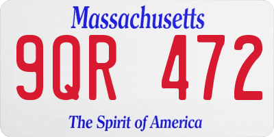 MA license plate 9QR472