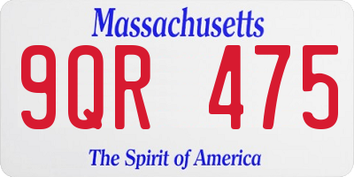 MA license plate 9QR475
