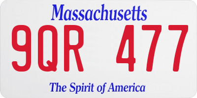 MA license plate 9QR477