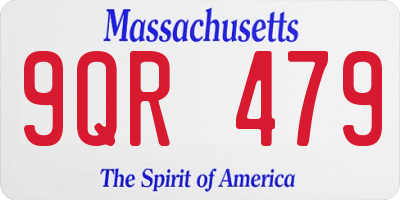 MA license plate 9QR479
