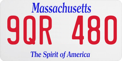 MA license plate 9QR480