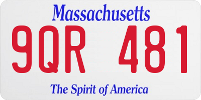 MA license plate 9QR481
