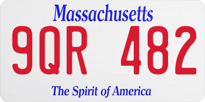 MA license plate 9QR482