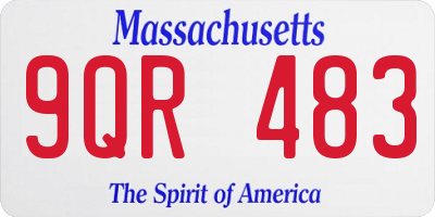 MA license plate 9QR483