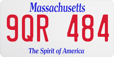 MA license plate 9QR484