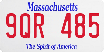 MA license plate 9QR485