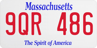 MA license plate 9QR486