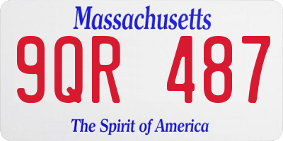 MA license plate 9QR487