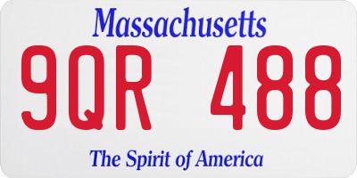 MA license plate 9QR488