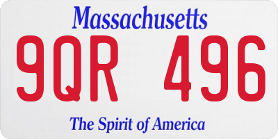 MA license plate 9QR496