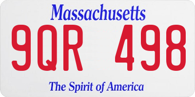 MA license plate 9QR498