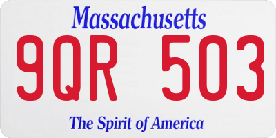 MA license plate 9QR503
