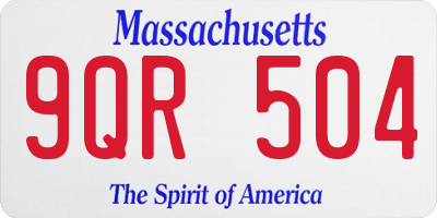 MA license plate 9QR504