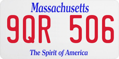 MA license plate 9QR506
