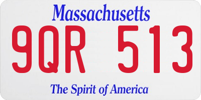 MA license plate 9QR513