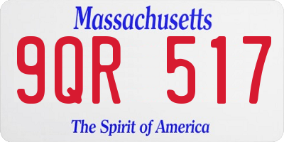 MA license plate 9QR517