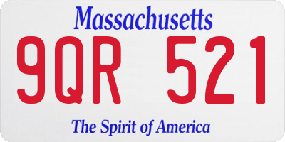 MA license plate 9QR521