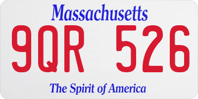 MA license plate 9QR526