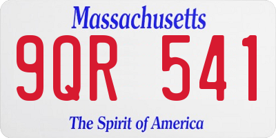 MA license plate 9QR541