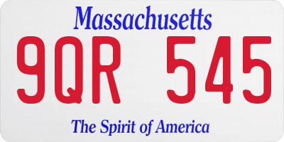 MA license plate 9QR545
