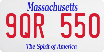 MA license plate 9QR550