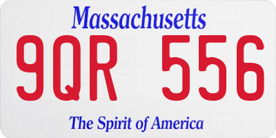 MA license plate 9QR556
