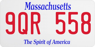 MA license plate 9QR558