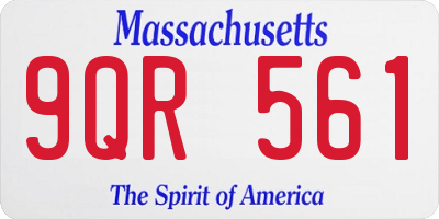 MA license plate 9QR561