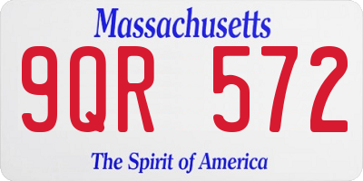 MA license plate 9QR572